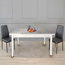 Masa extensibila Studio Casa Polo (White Marble)