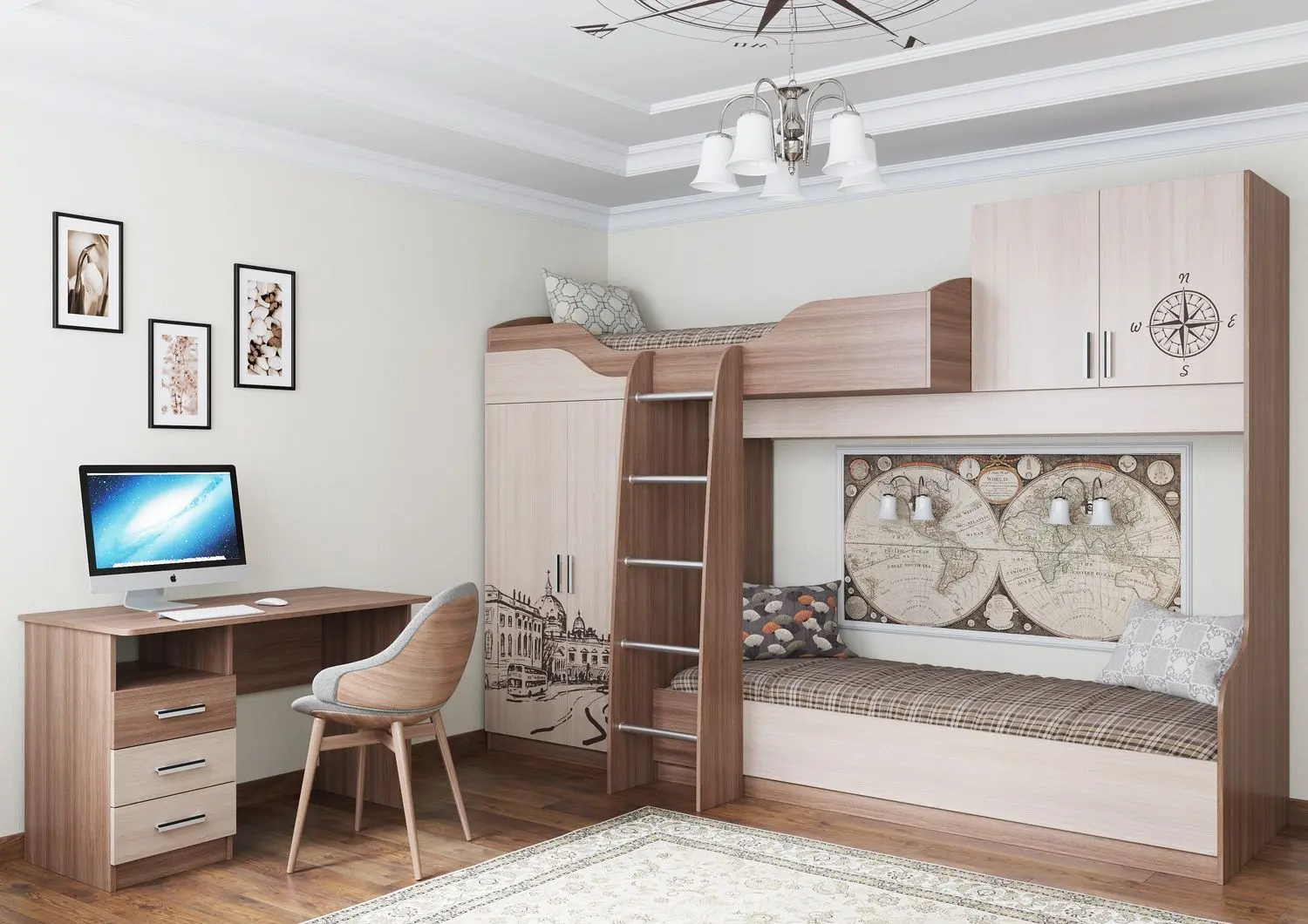 Masa pentru calculator SV-mebel Gorod (Ash Shimo Dark/Ash Shimo Light)