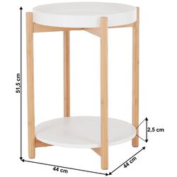 Masa de servire Tempo Kondela Kabra (White/Natural) Thumb