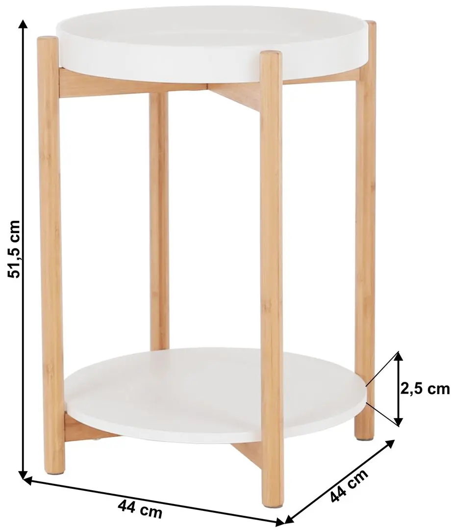 Masa de servire Tempo Kondela Kabra (White/Natural)