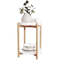 Masa de servire Tempo Kondela Kabra (White/Natural) Thumb