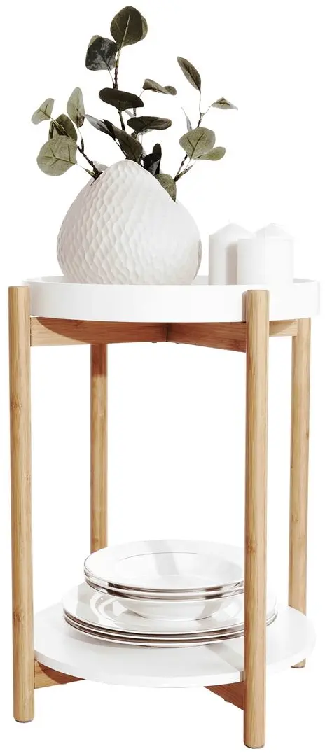 Masa de servire Tempo Kondela Kabra (White/Natural)