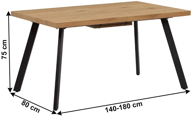 Masa extensibila Tempo Kondela Akaiko (Oak/Black)