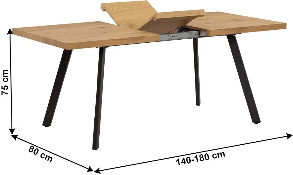Masa extensibila Tempo Kondela Akaiko (Oak/Black)