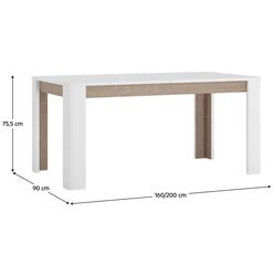 Masa extensibila Tempo Kondela Lynatet Tip 75 (White Gloss/Sonoma Oak Dark/Truffle) Thumb