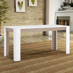 Masa extensibila Tempo Kondela Lynatet Tip 75 (White Gloss/Sonoma Oak Dark/Truffle)