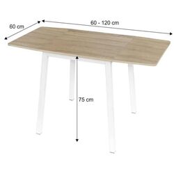 Masa extensibila Tempo Kondela Mauro (Sonoma Oak/White) Thumb