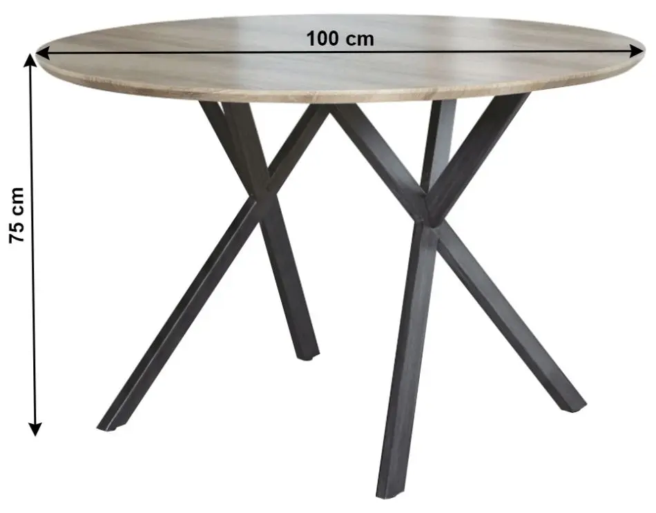 Masa Tempo Kondela Akton (Gray Oak/Black)