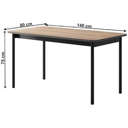 Стол Tempo Kondela Bergen BL140 (Jackson Hickory Oak/Graphite) Thumb