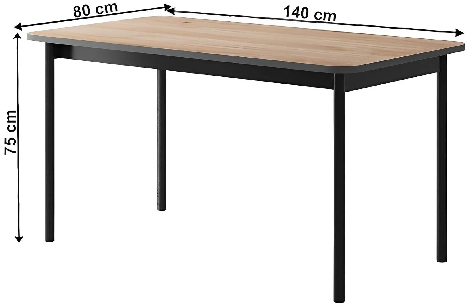 Стол Tempo Kondela Bergen BL140 (Jackson Hickory Oak/Graphite)