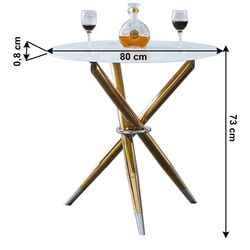 Стол Tempo Kondela Donio 80 (White/Gold) Thumb