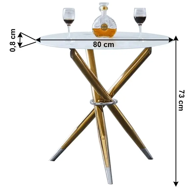 Стол Tempo Kondela Donio 80 (White/Gold)