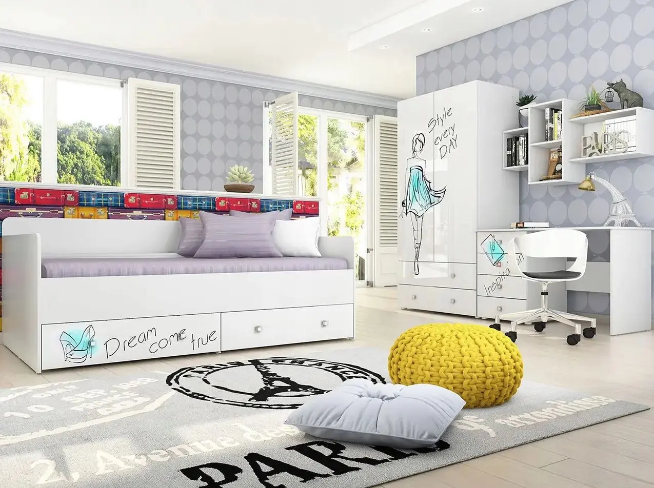 Письменный стол Tuckano Bella (White/White Gloss/Notebook Print) - 3