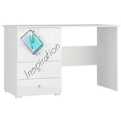 Masa de birou Tuckano Bella (White/White Gloss/Notebook Print)