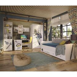 Masa de birou Tuckano Moto (White/White Gloss/Print) Thumb