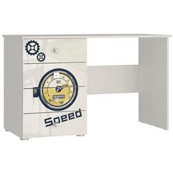 Masa de birou Tuckano Moto (White/White Gloss/Print)