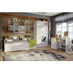 Masa de birou Tuckano Spaceship (White/White Gloss/Gear Print) Thumb