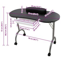 Masa de manichiura VidaXL 110123 (Black) Thumb