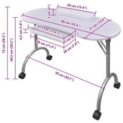 Маникюрный стол VidaXL 110124 (White) Thumb