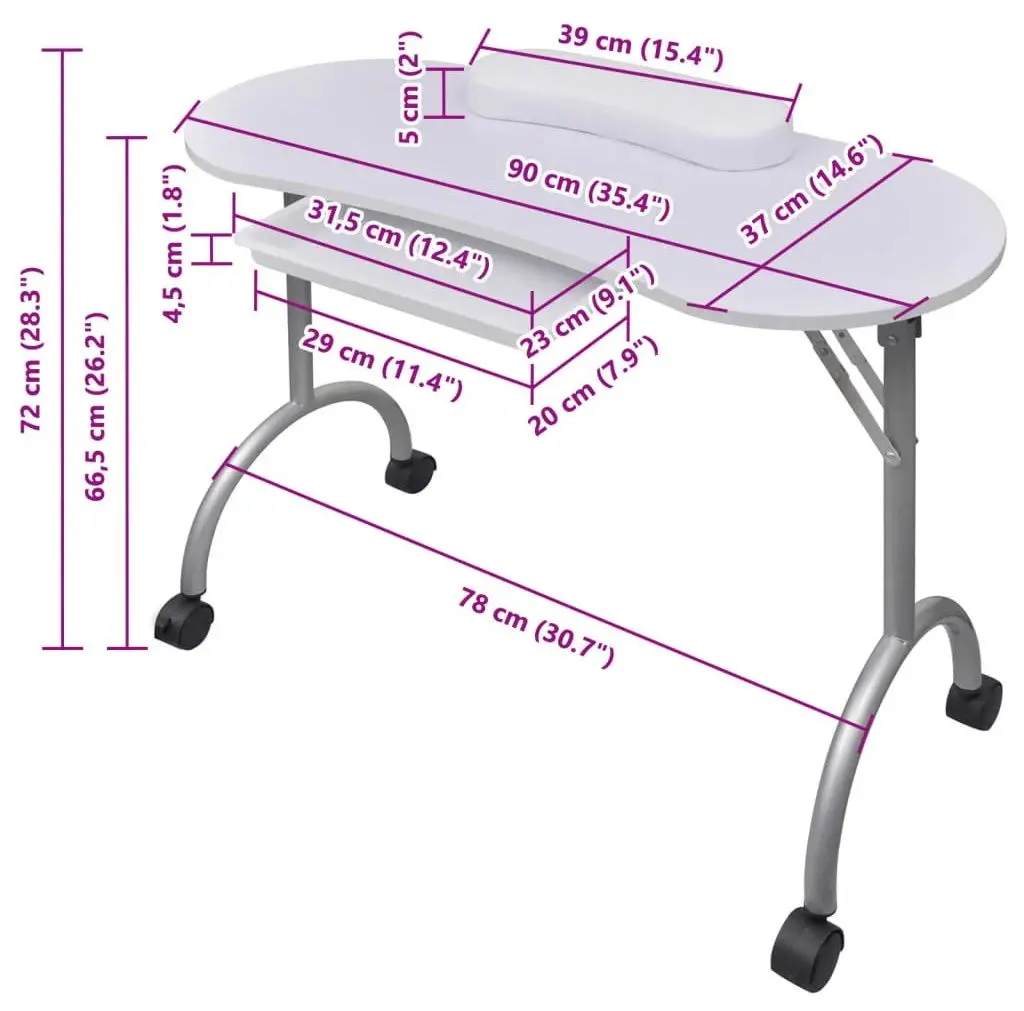 Маникюрный стол VidaXL 110124 (White)