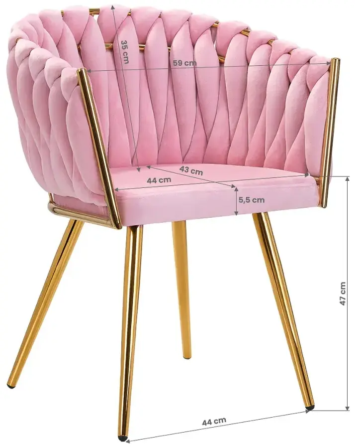 Стул 4Rico QS-GW06G 150121 (Pink/Gold) - 3