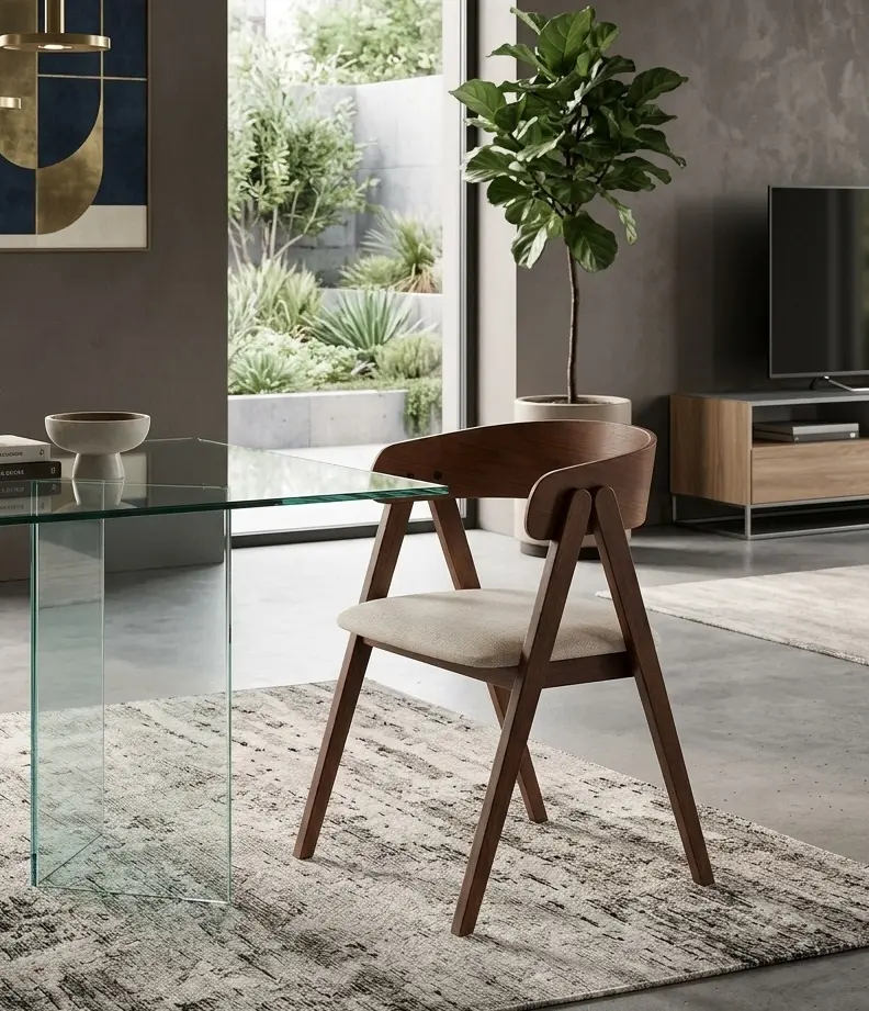 Scaun Halmar K562 (Walnut/Light Beige)