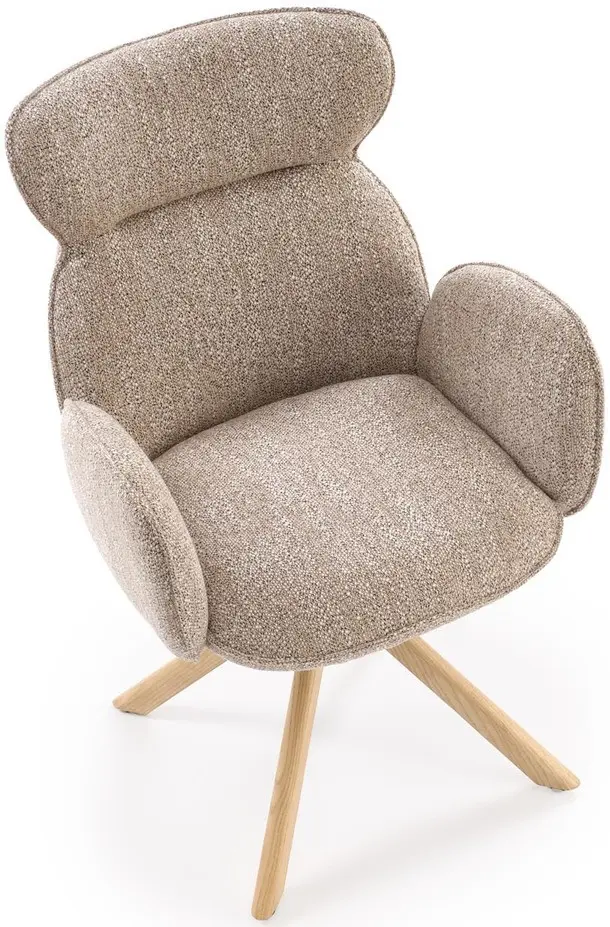 Scaun Halmar K585 (Dark Beige/Natural Oak) - 8
