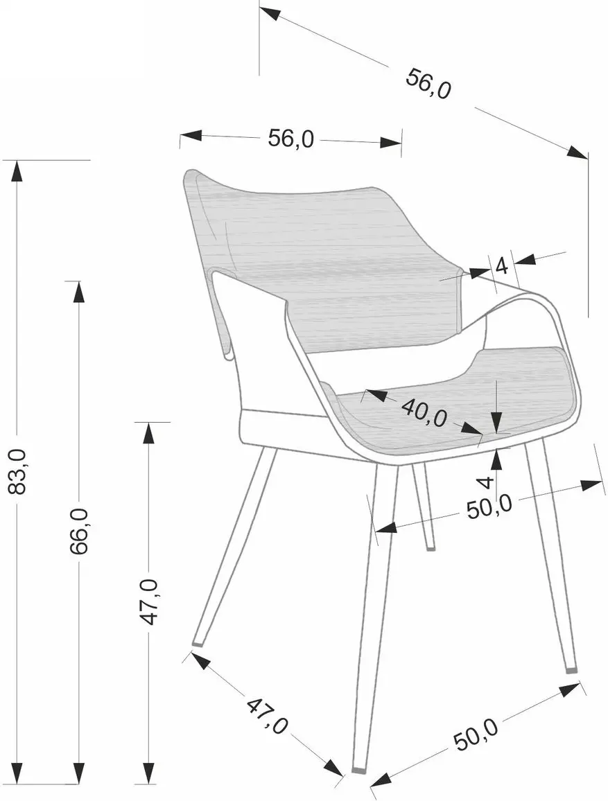 Scaun Halmar K586 (Walnut/Black) - 11