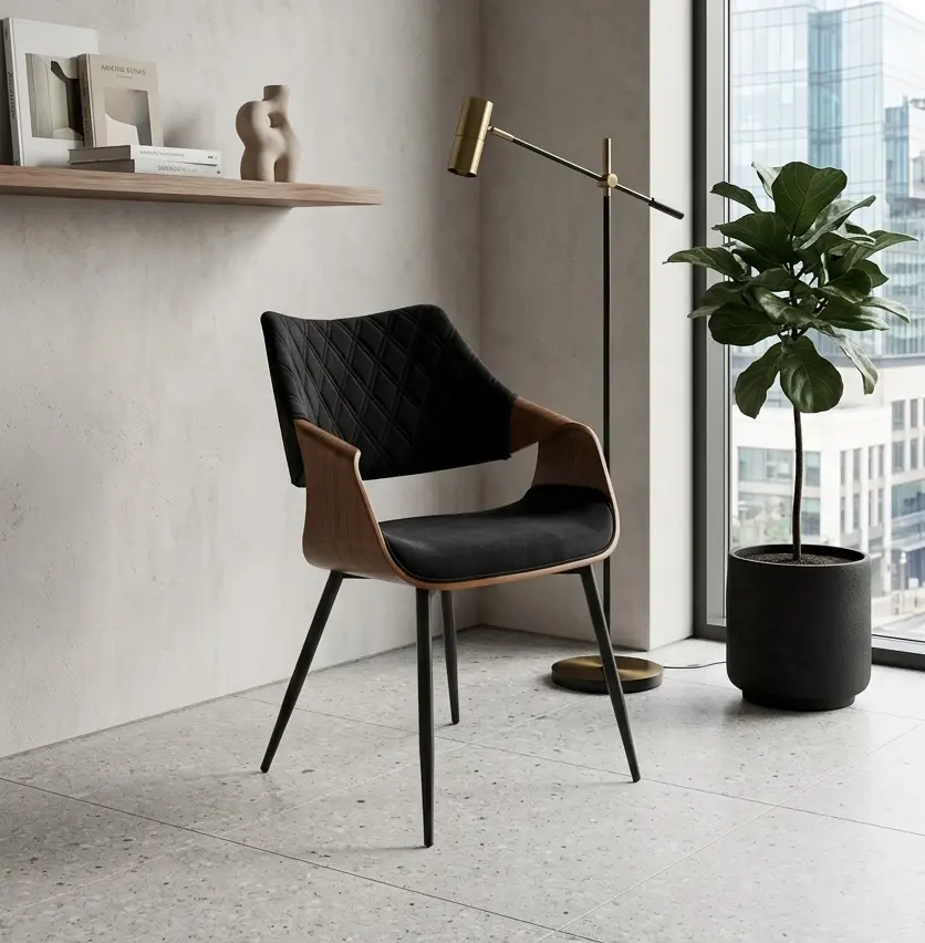 Scaun Halmar K586 (Walnut/Black)