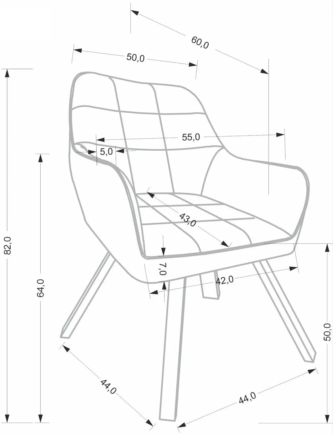 Scaun Halmar K588 (Grey) - 11