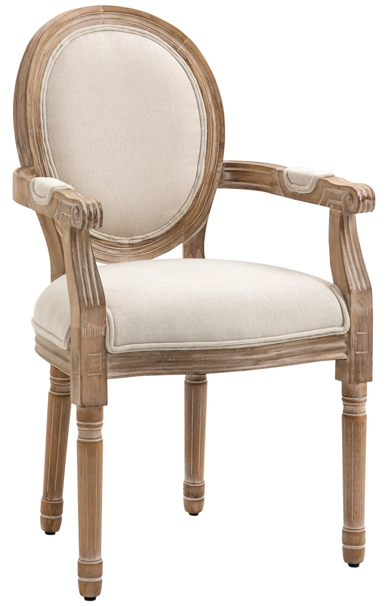 Scaun Homcom 835-669 (Natural/Cream White) - 2