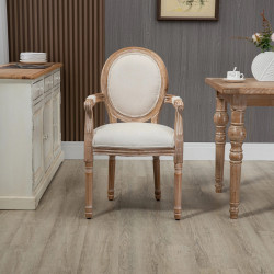 Scaun Homcom 835-669 (Natural/Cream White) Thumb