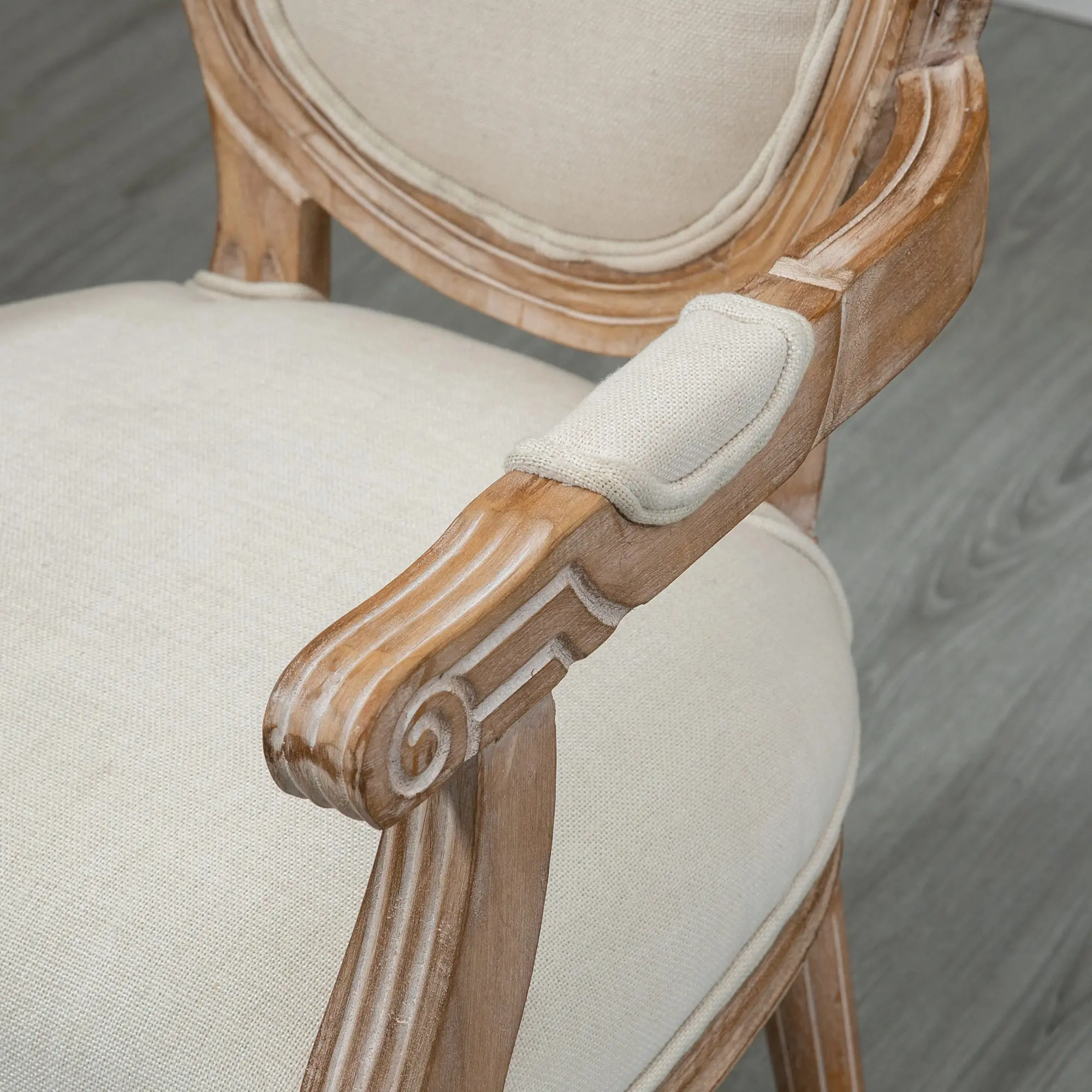 Scaun Homcom 835-669 (Natural/Cream White) - 5