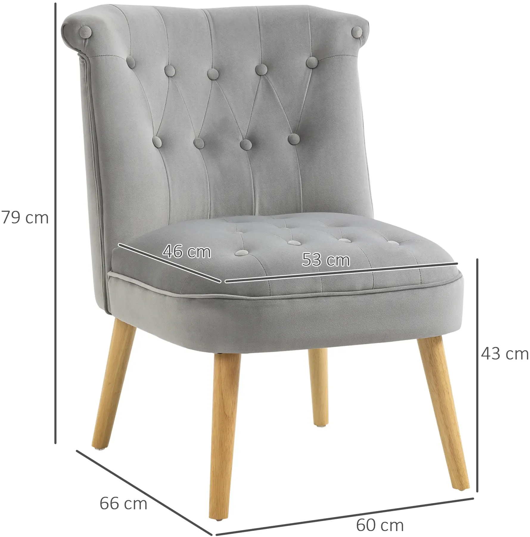 Стул Homcom 839-618V00GY (Grey/Wood) - 7