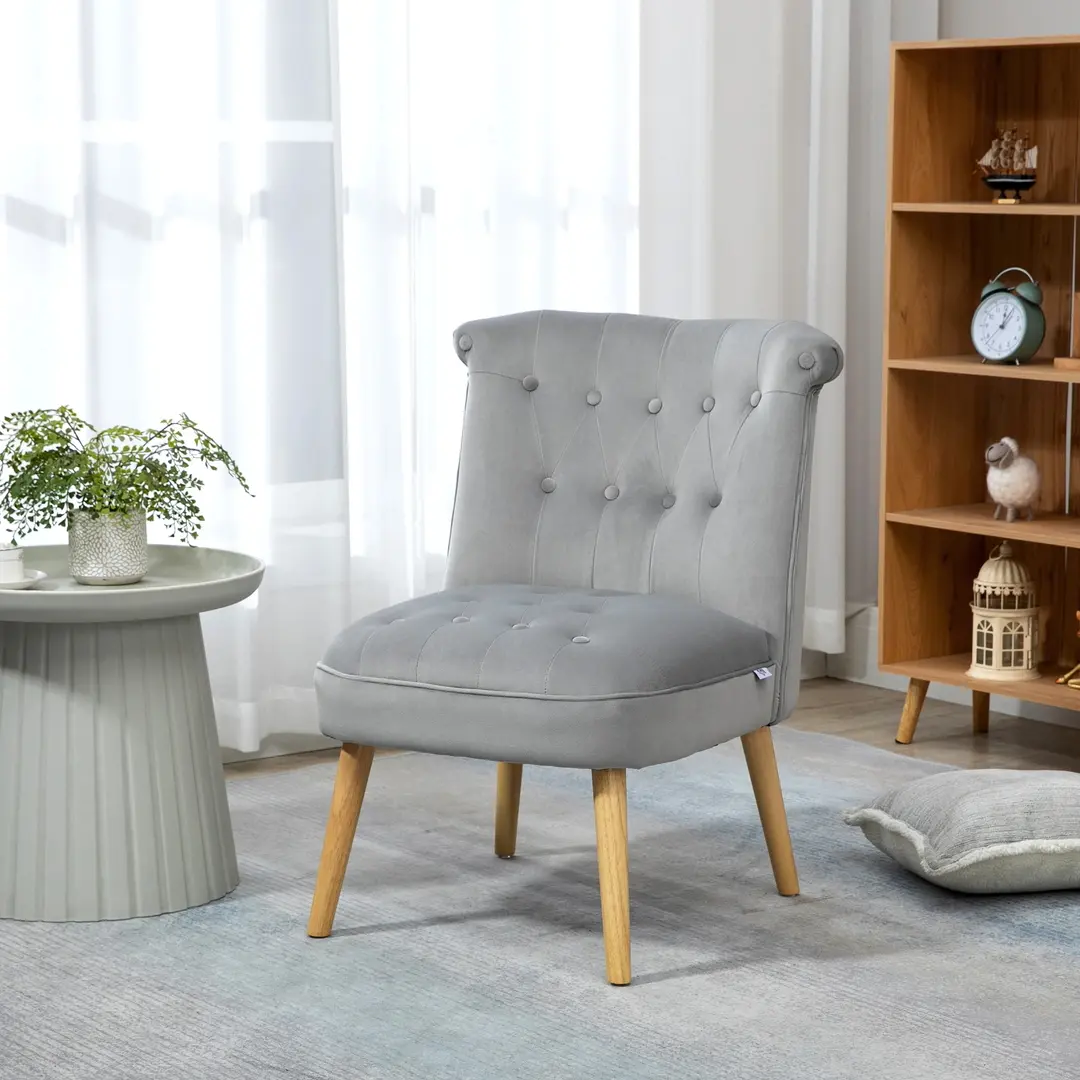 Стул Homcom 839-618V00GY (Grey/Wood)