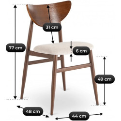 Scaun Mebel Elite Braga (Beige/Walnut) Thumb
