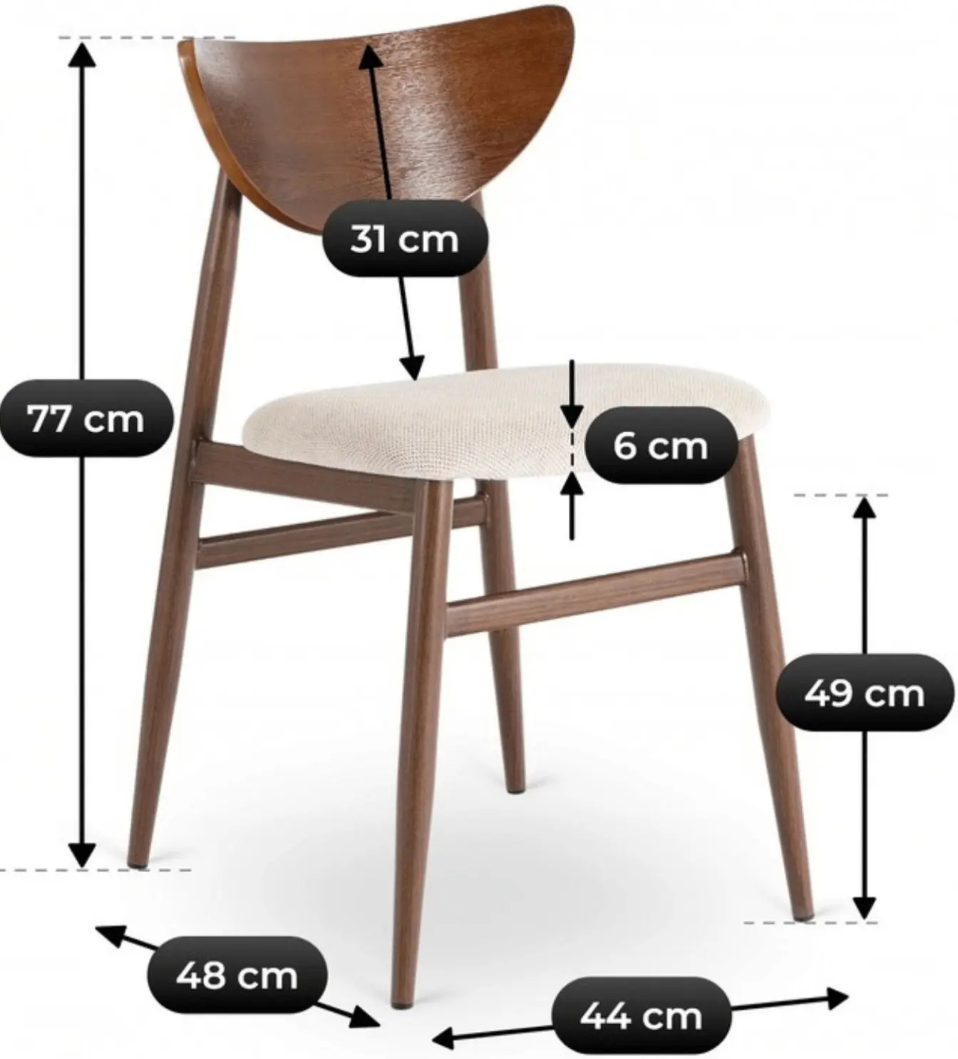 Scaun Mebel Elite Braga (Beige/Walnut) - 6