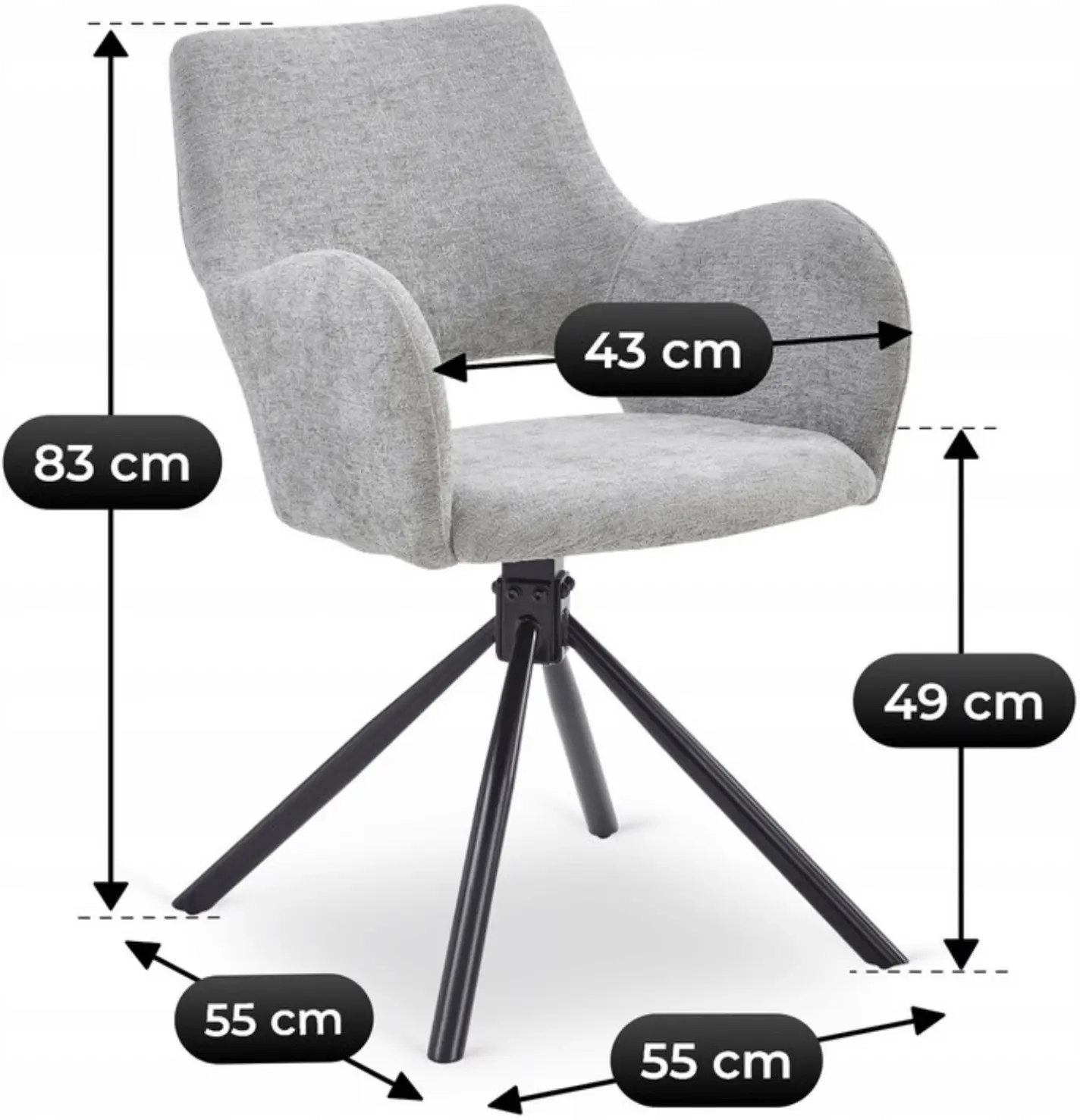 Стул Mebel Elite Flav (Grey) - 9