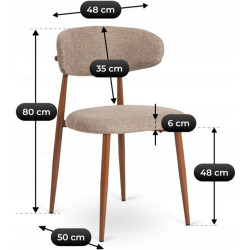 Scaun Mebel Elite Flavio (Walnut/Beige) Thumb