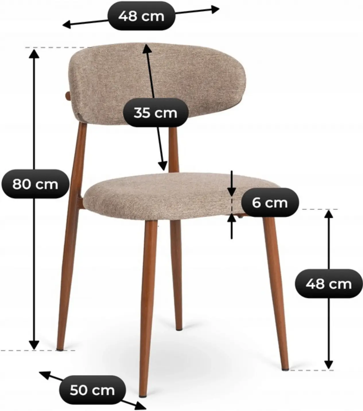 Scaun Mebel Elite Flavio (Walnut/Beige) - 5