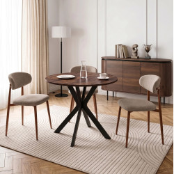 Scaun Mebel Elite Flavio (Walnut/Beige) Thumb