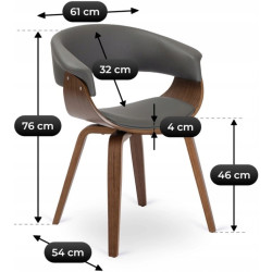 Scaun Mebel Elite Gary Eko (Grey/Walnut) Thumb