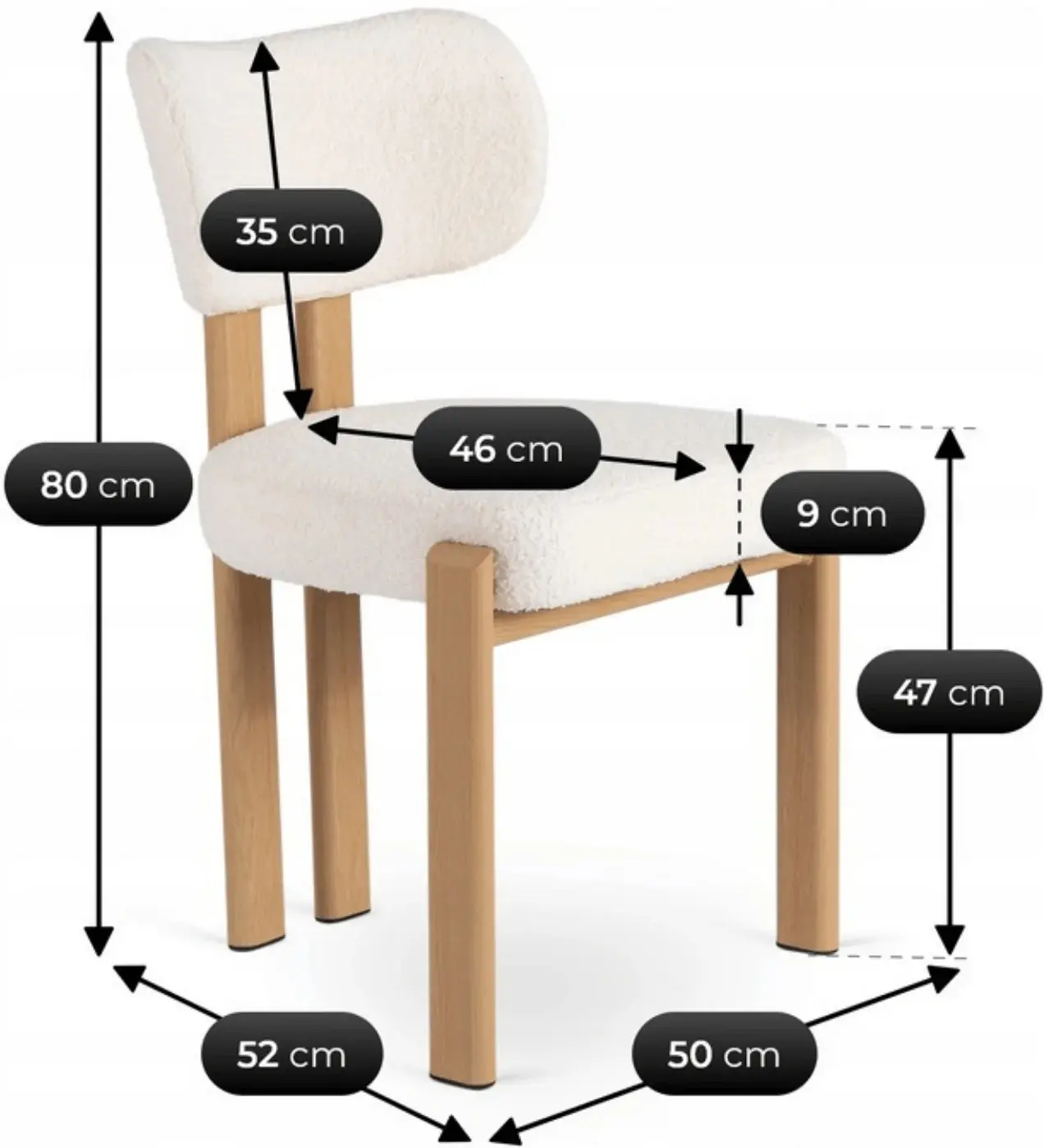 Стул Mebel Elite Grenada Boucle (Oak/Cream) - 5