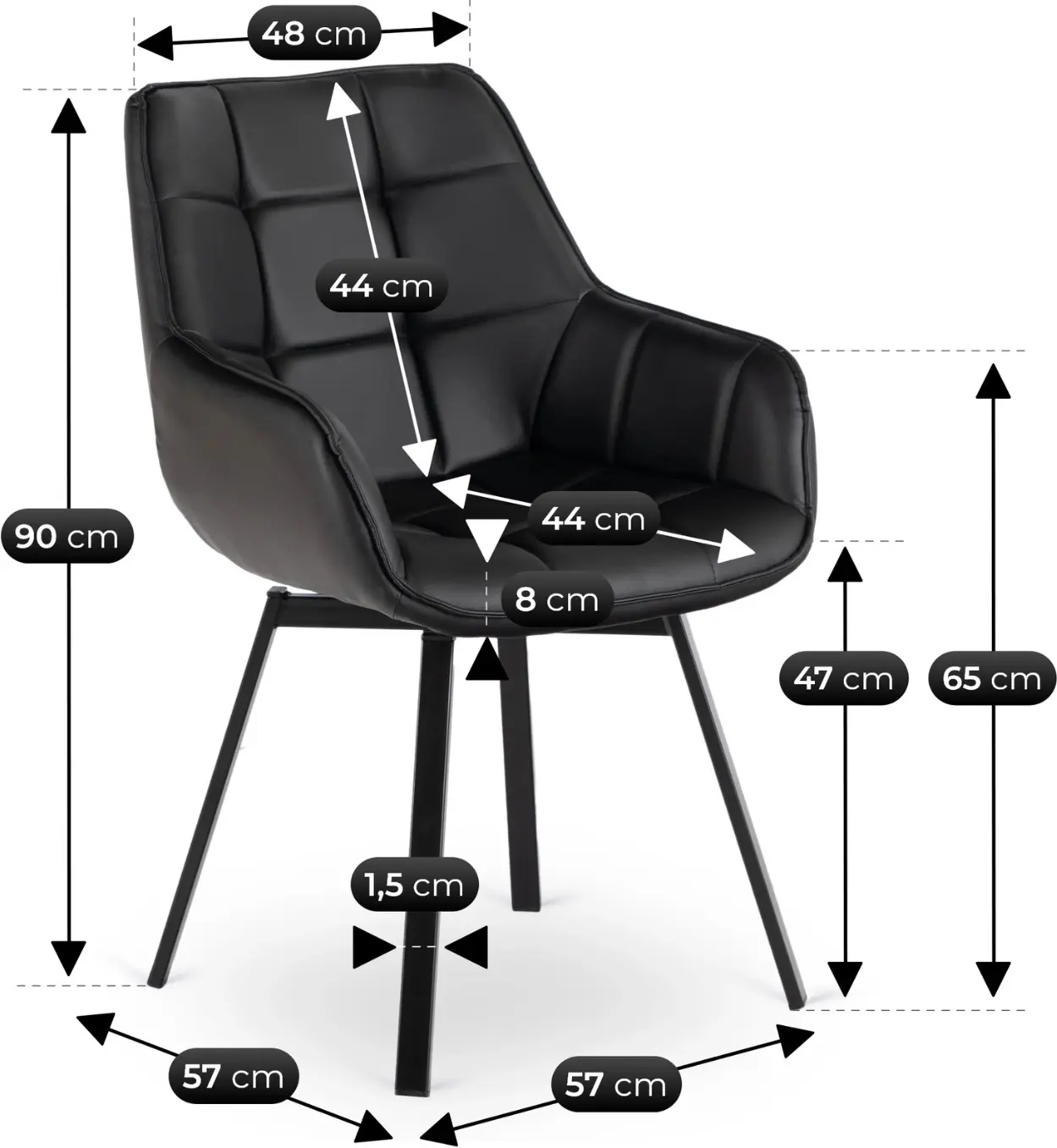 Стул Mebel Elite Luna ECO (Black) - 6