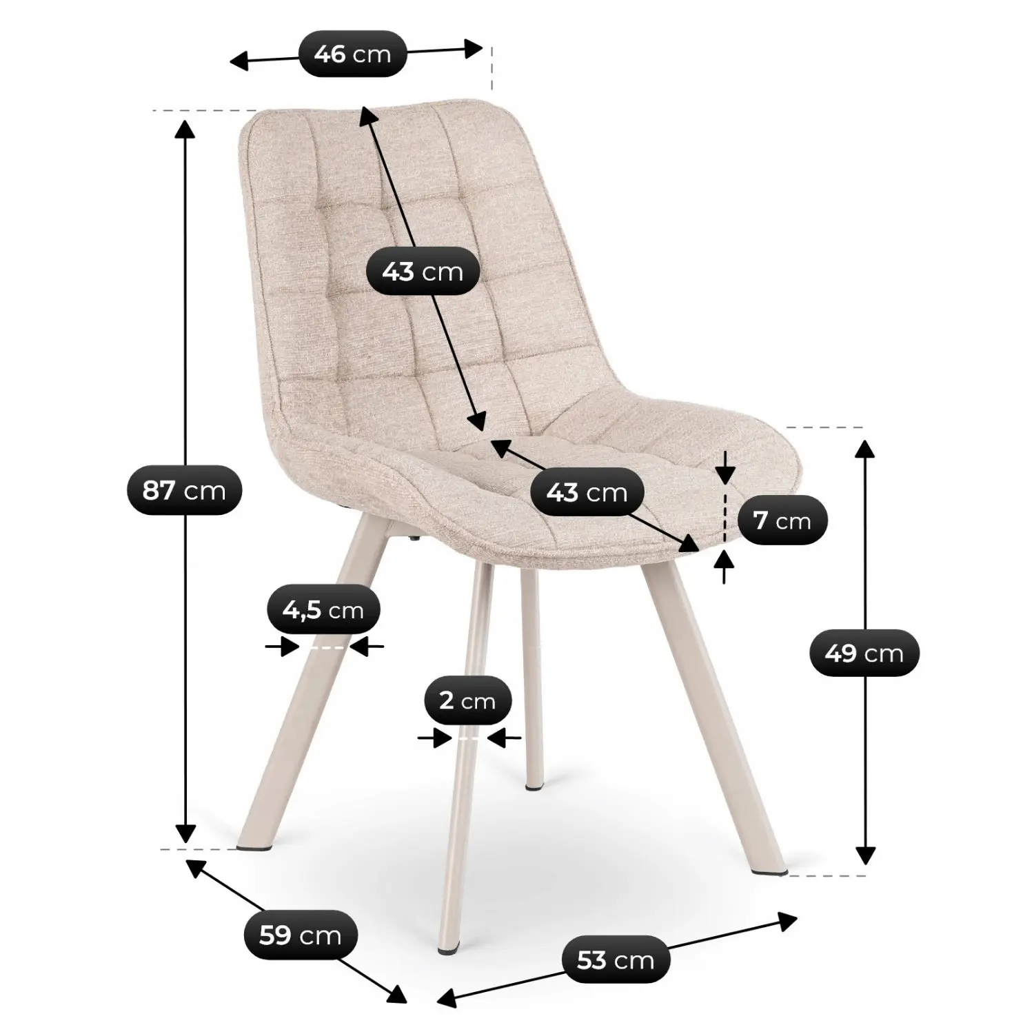 Стул Mebel Elite Naya (Beige/Cashmere) - 6