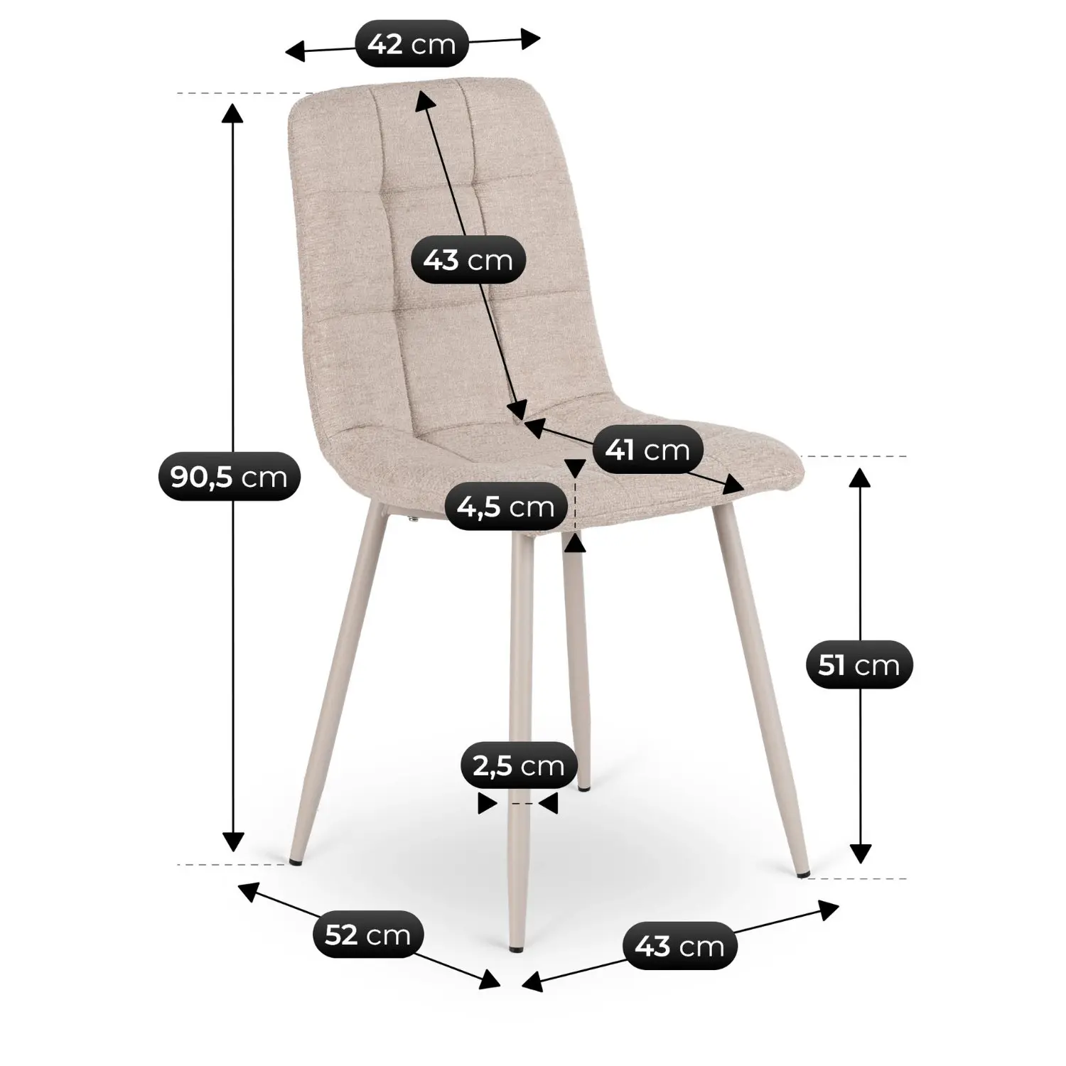 Стул Mebel Elite SAL (Beige/Cashmere) - 5