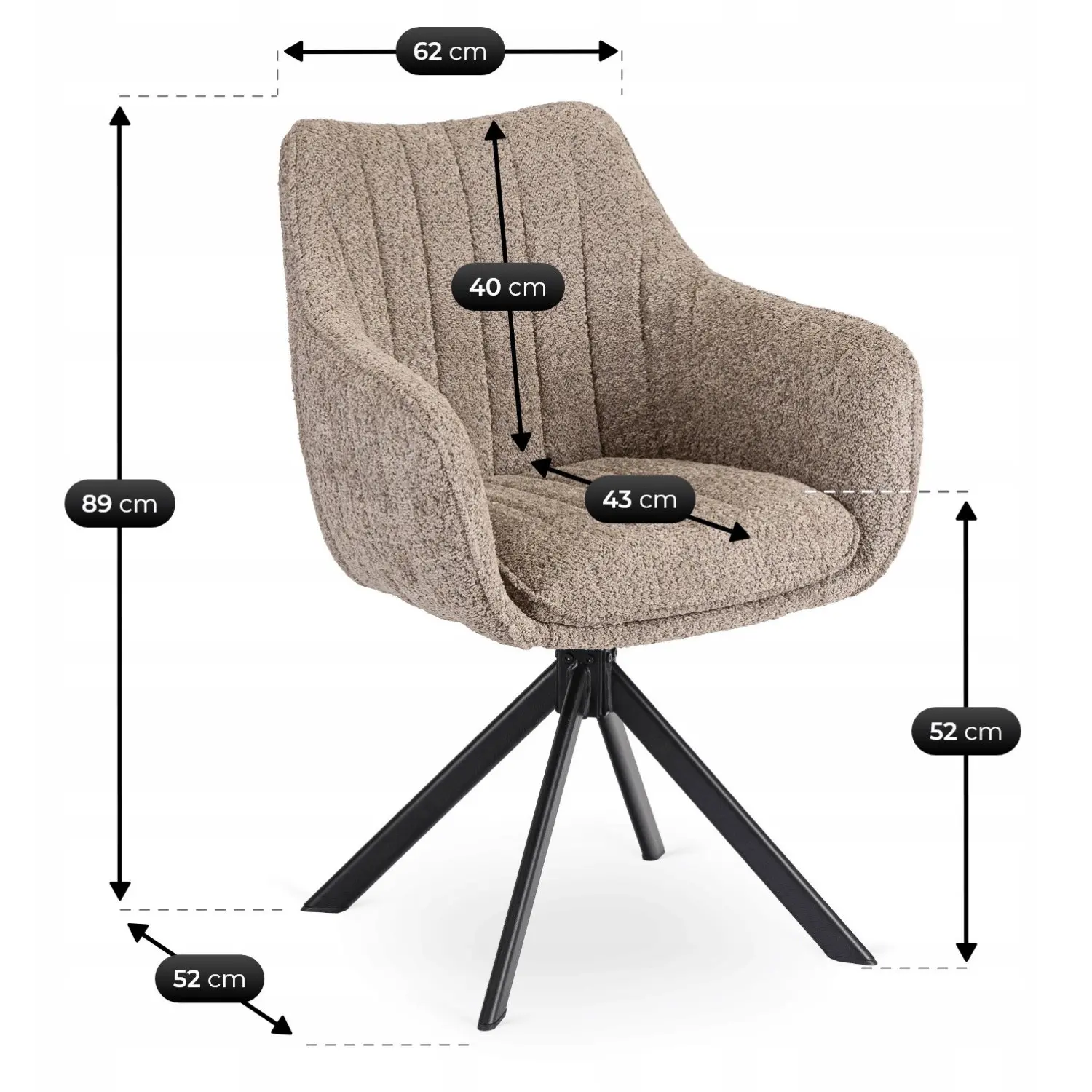 Стул поворотный Mebel Elite Baja (Brown/Black) - 8