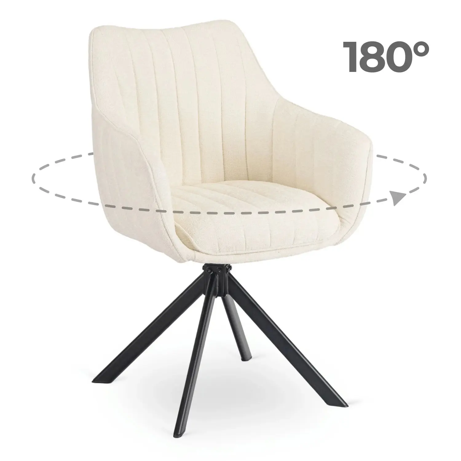 Стул поворотный Mebel Elite Baja (Cream/Black) - 2