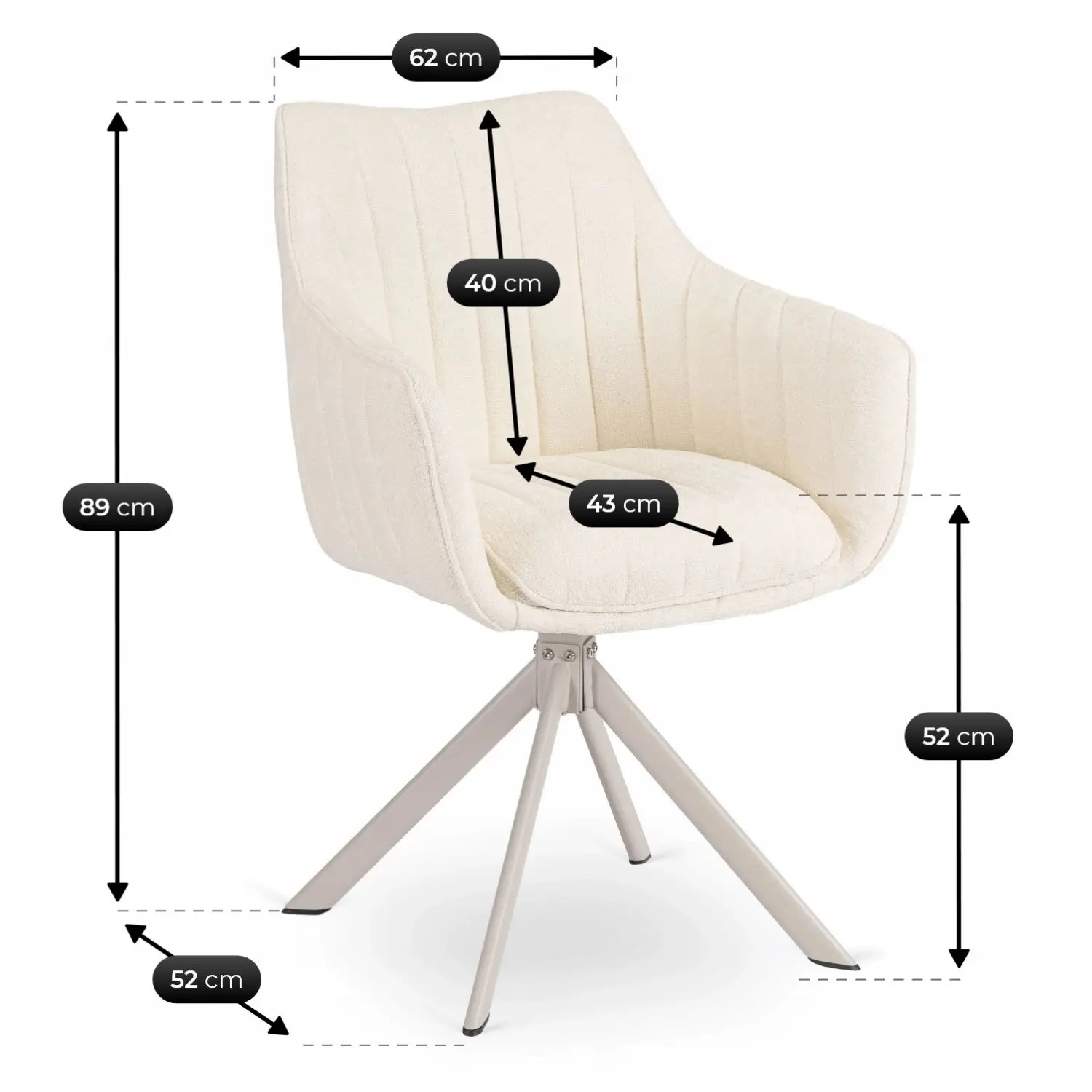 Стул поворотный Mebel Elite Baja (Cream/Cashmere) - 8
