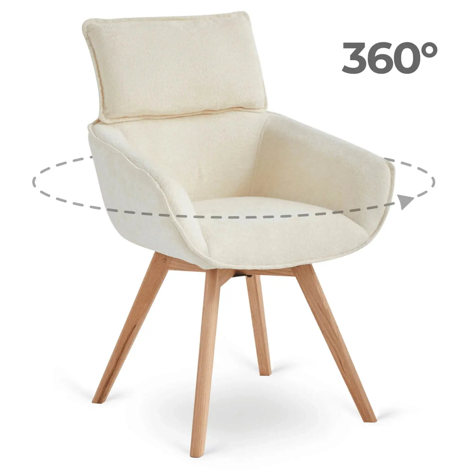 Scaun rotativ Mebel Elite Dias (Cream) - 2